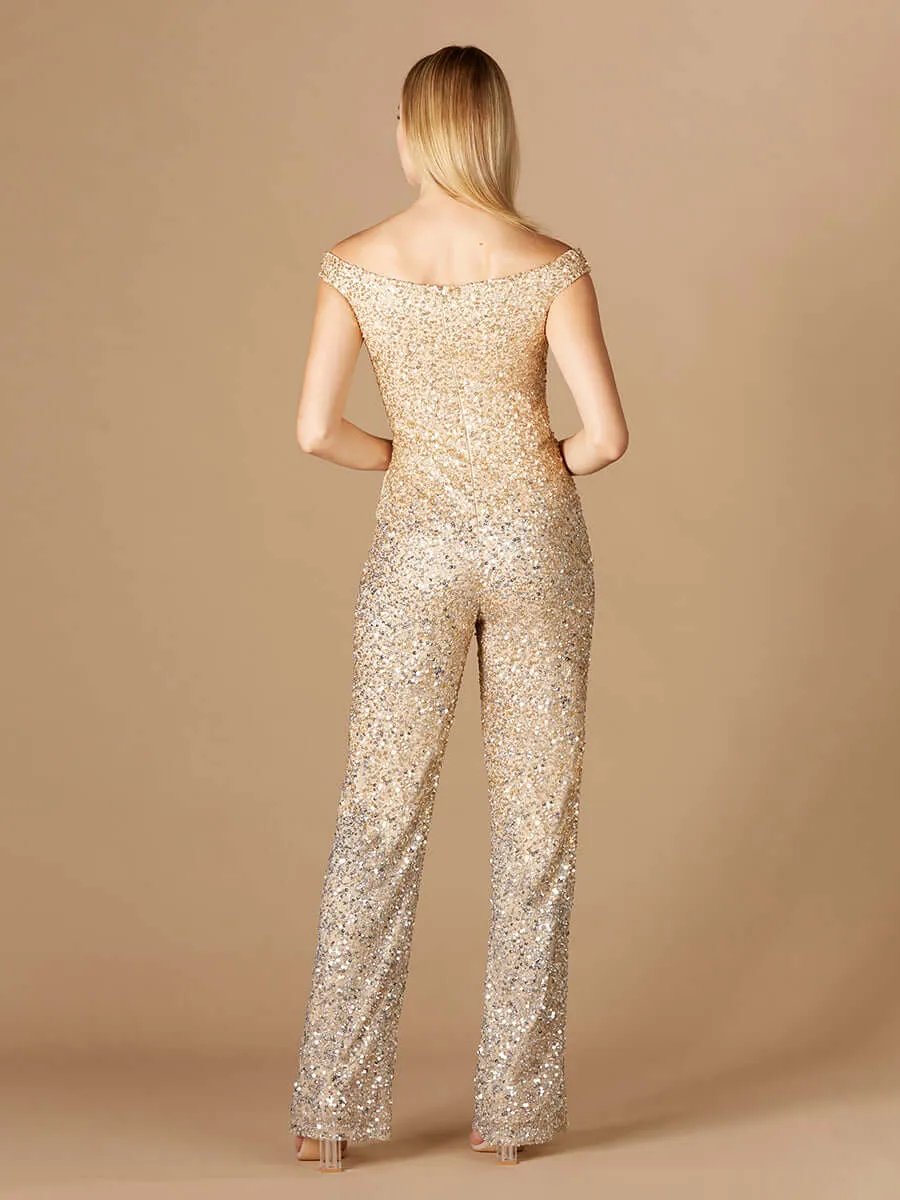 29313 - Beaded Off Shoulder Jumpsuit
