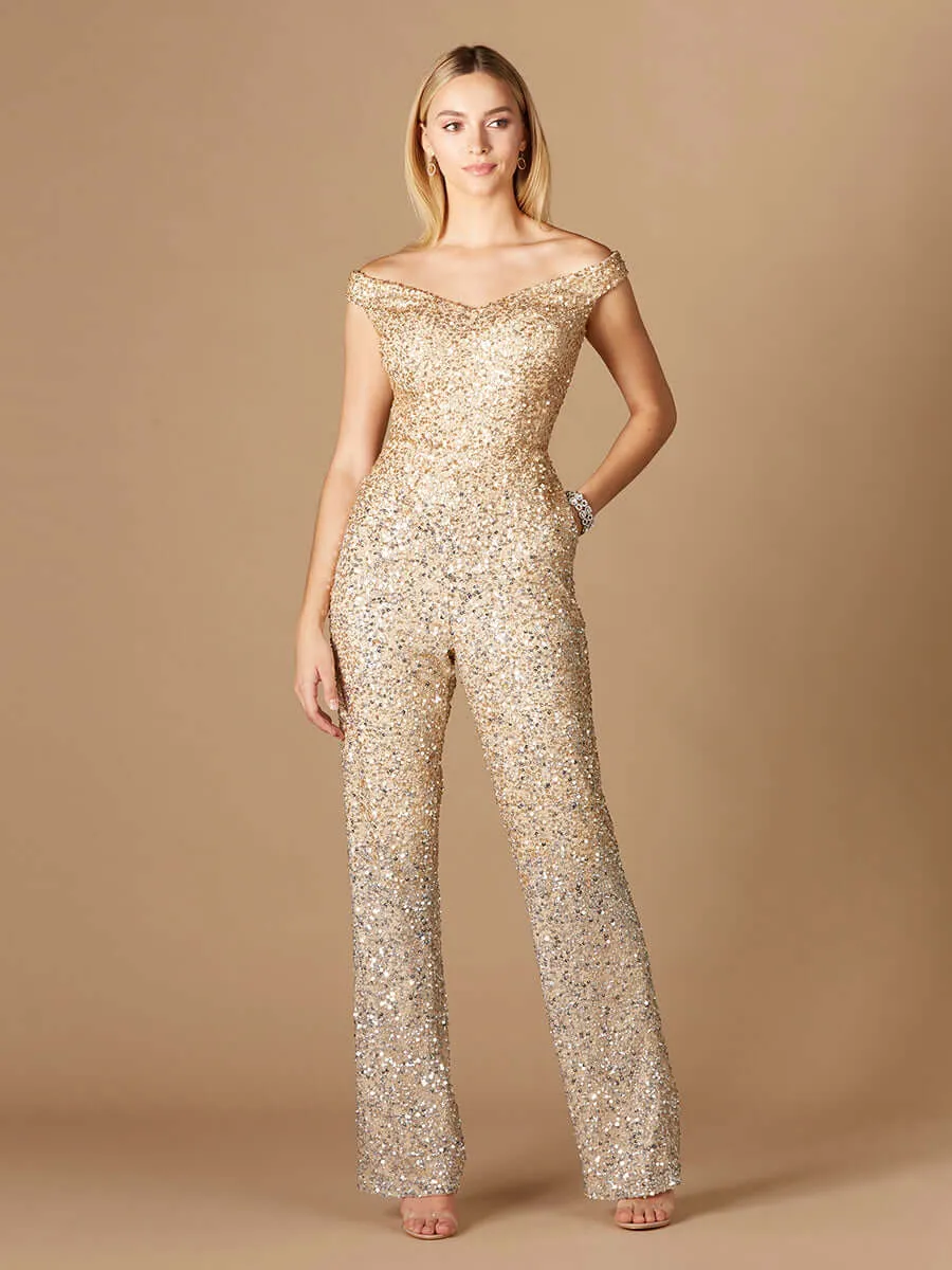 29313 - Beaded Off Shoulder Jumpsuit