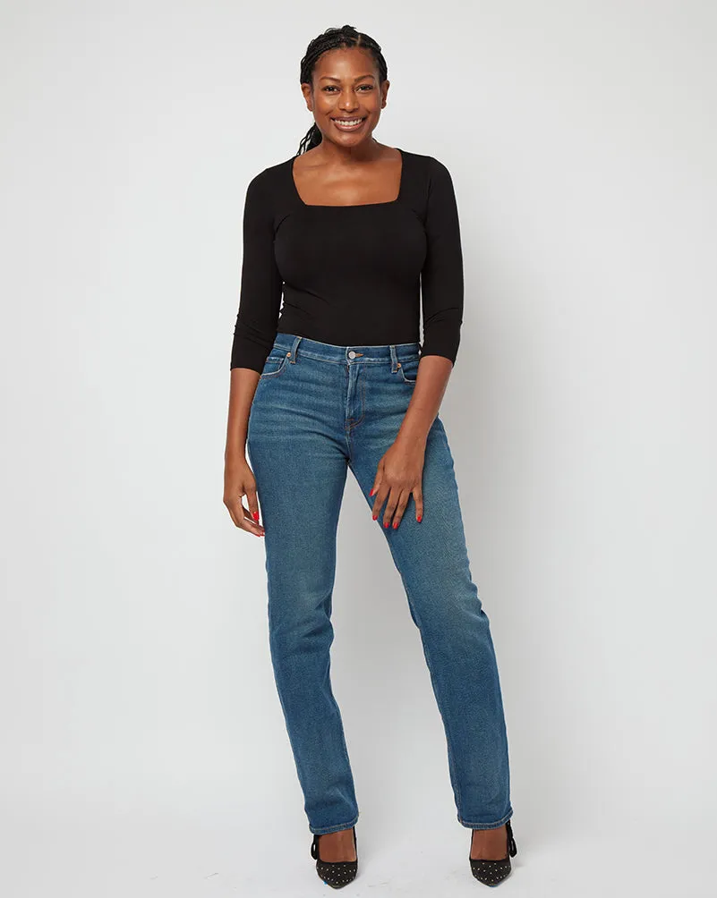 3/4 Sleeve Square Neck Bodysuit