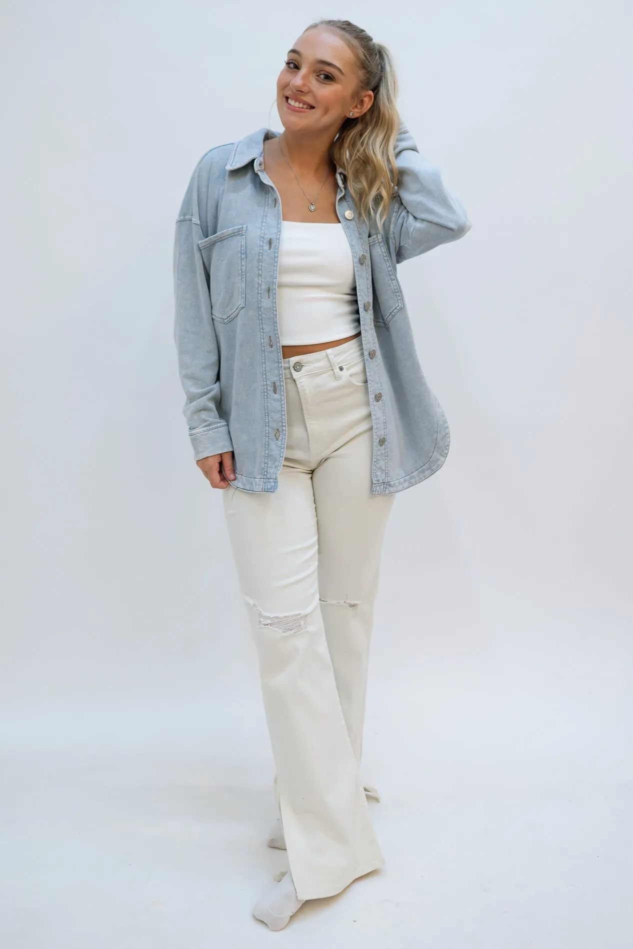 Aleena Chambray Shacket