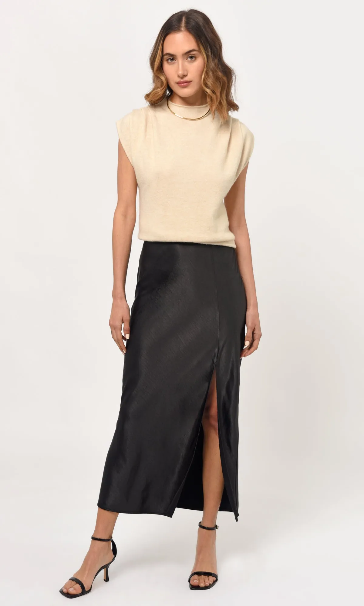 Arleta Sleeveless Funnel Knit Top