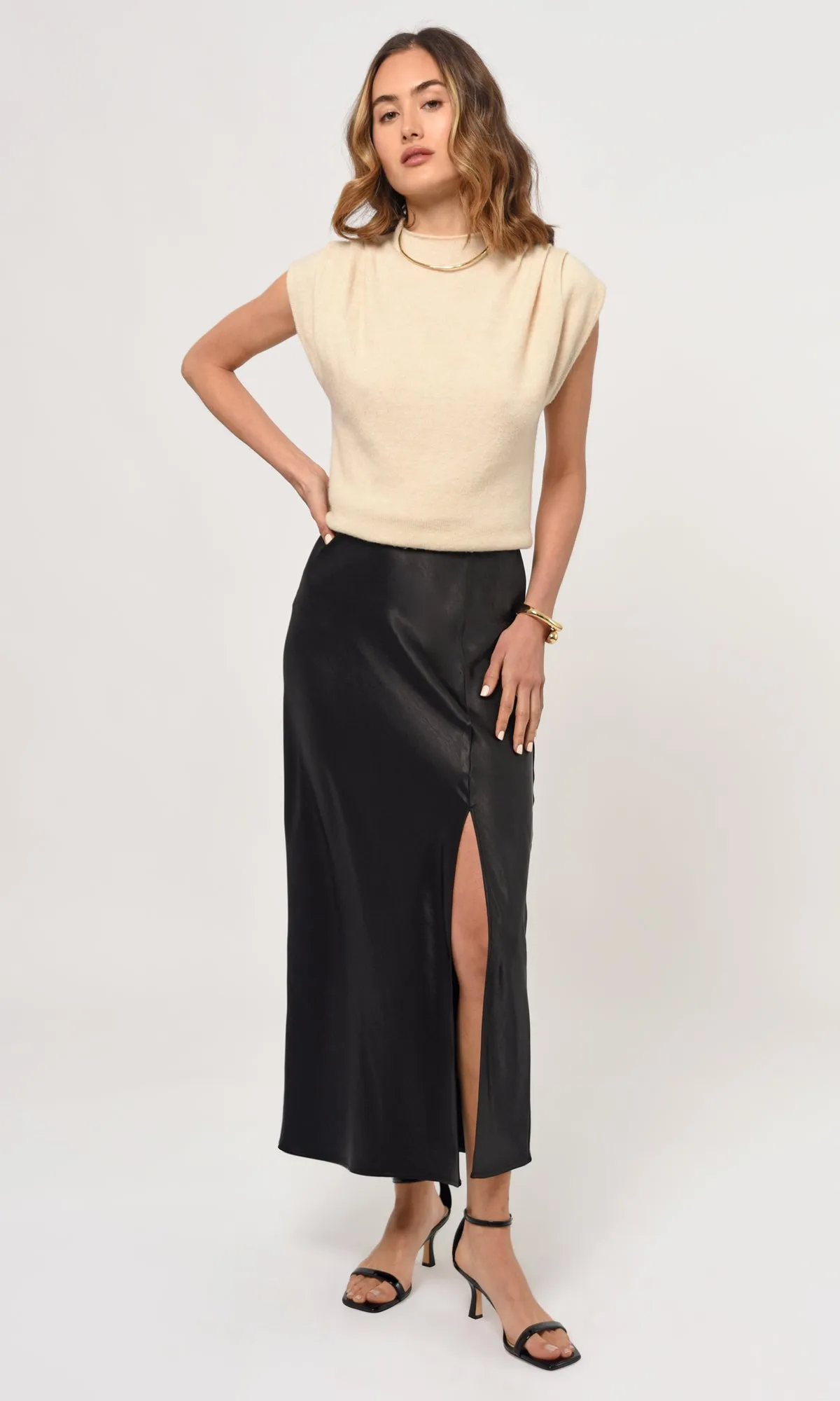 Arleta Sleeveless Funnel Knit Top