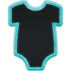 Baby Boy Bodysuit Shaped MDF Glittered Easel