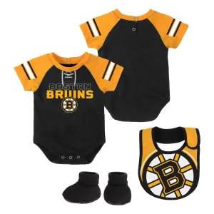 Bruins Baby Creeper, Bib and Booties Set