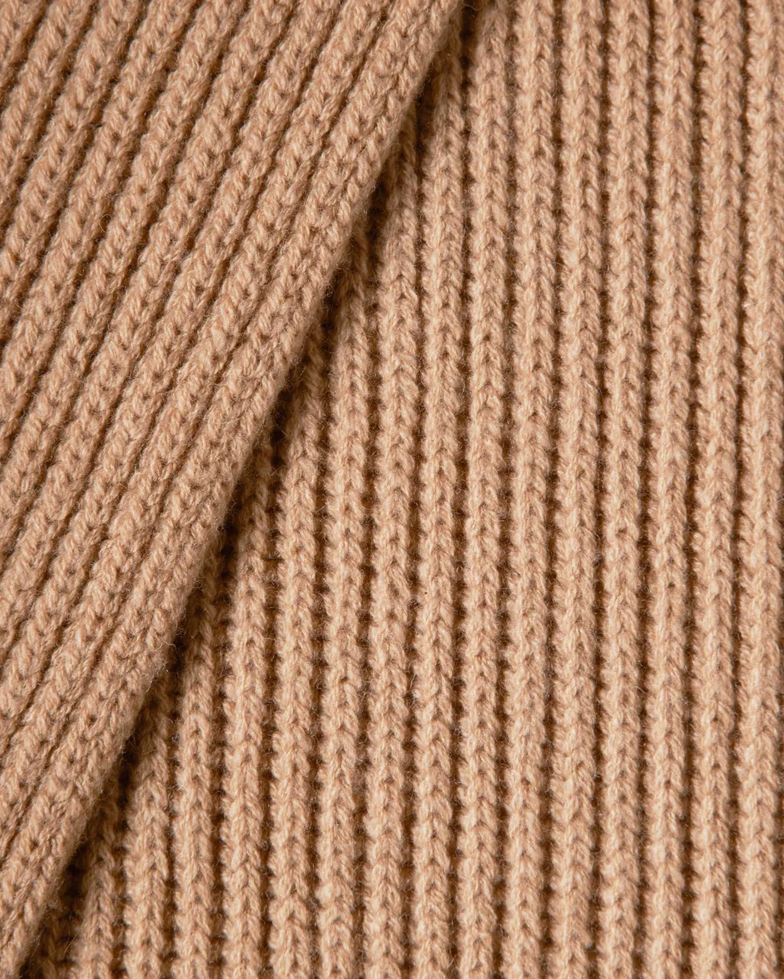 Cashmere & Wool Chunky Ribbed Scarf Camel