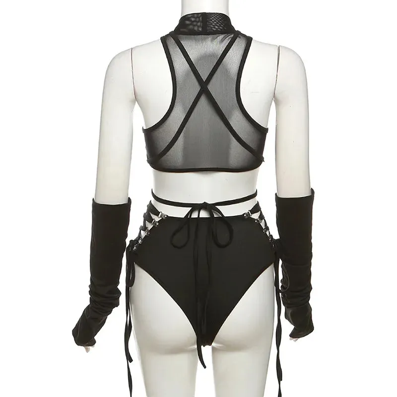 CyberVamp Bandage Techwear Bodysuit | Unleash the Future: CyberVamp Bodysuit