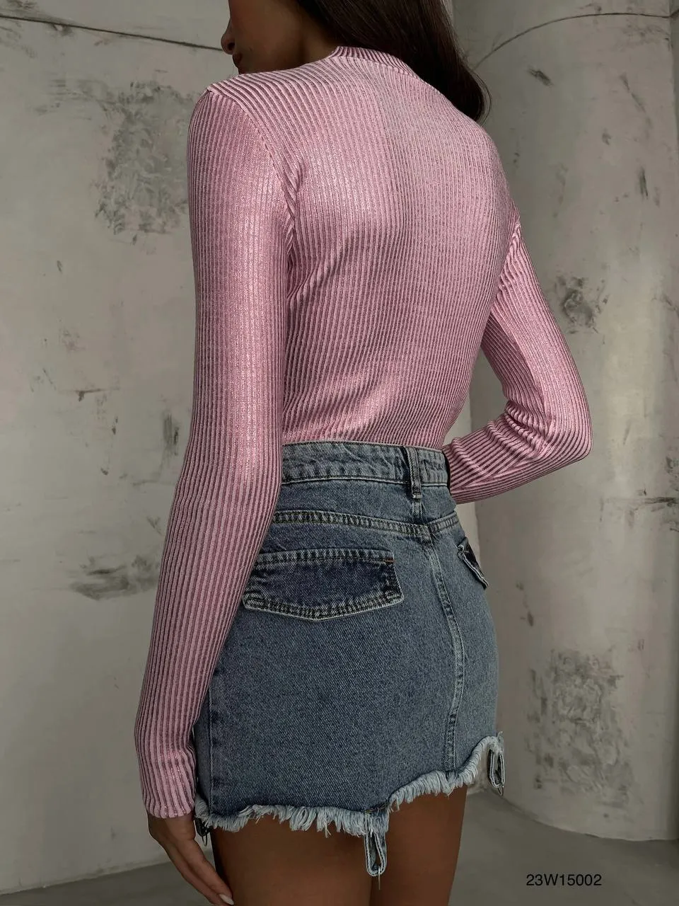 Deana Turtleneck Metallic Knitted Top In Pink