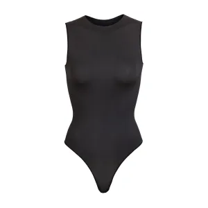 ESSENTIAL CREW NECK SLEEVELESS BODYSUIT | ONYX