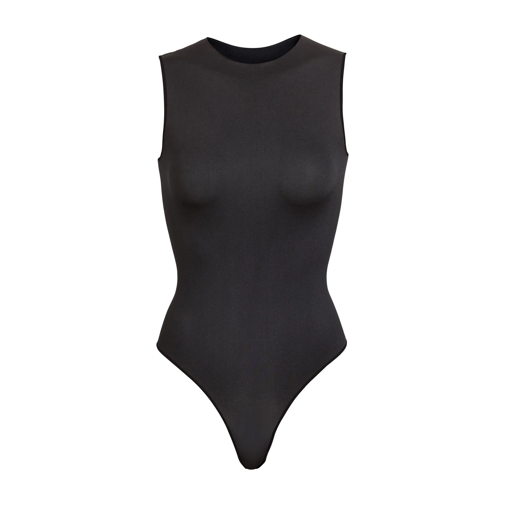 ESSENTIAL CREW NECK SLEEVELESS BODYSUIT | ONYX