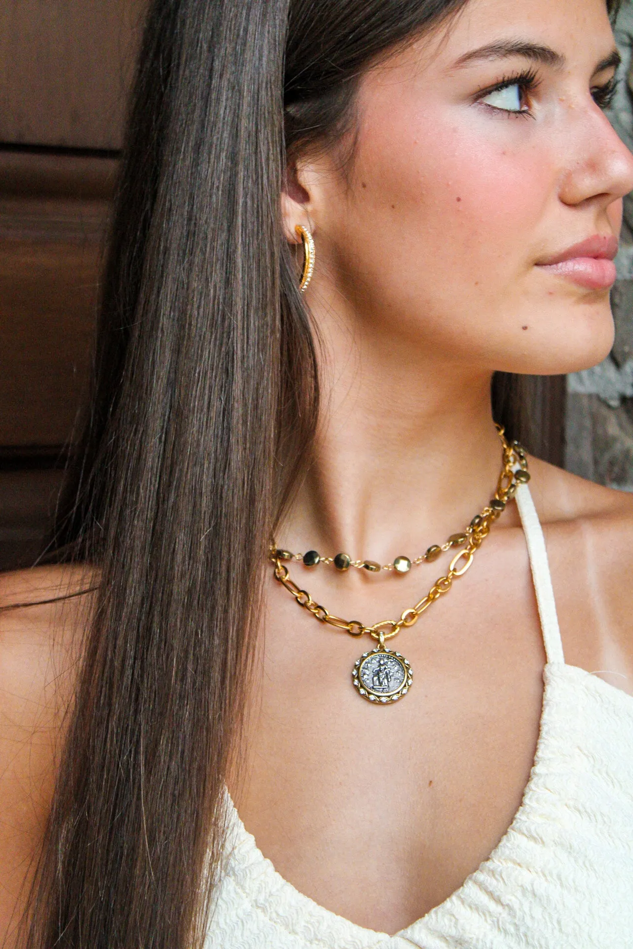 Goddess Hematite Stone Layering Necklace