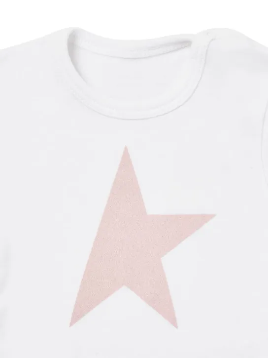 Golden Goose   Star cotton bodysuit, bib &amp; bath set 