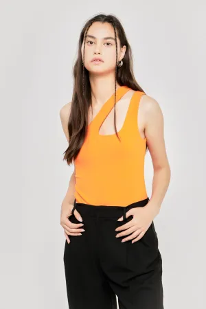 Grey Lab - One Shoulder Cut-out Detail Knit Bodysuit