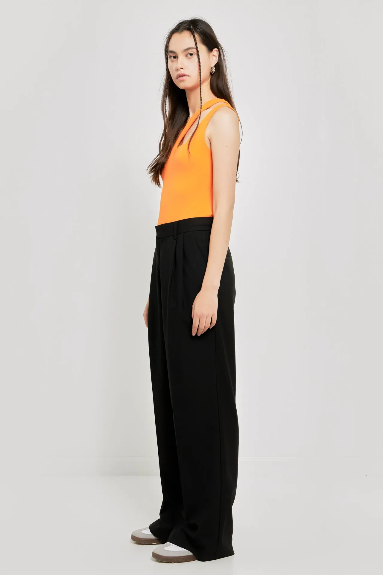Grey Lab - One Shoulder Cut-out Detail Knit Bodysuit