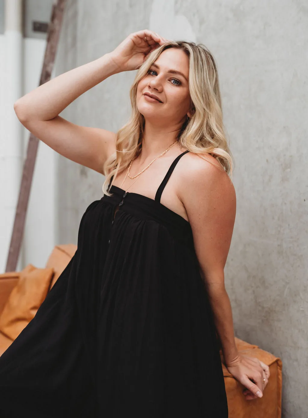 Holiday Rayon Jumpsuit - Black