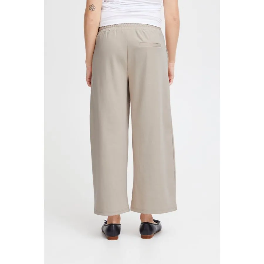Ichi Womens Kate Sus Wide Trousers Doeskin