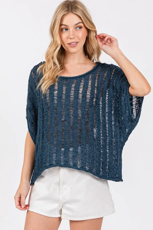 Ladder Stitch Knit Top