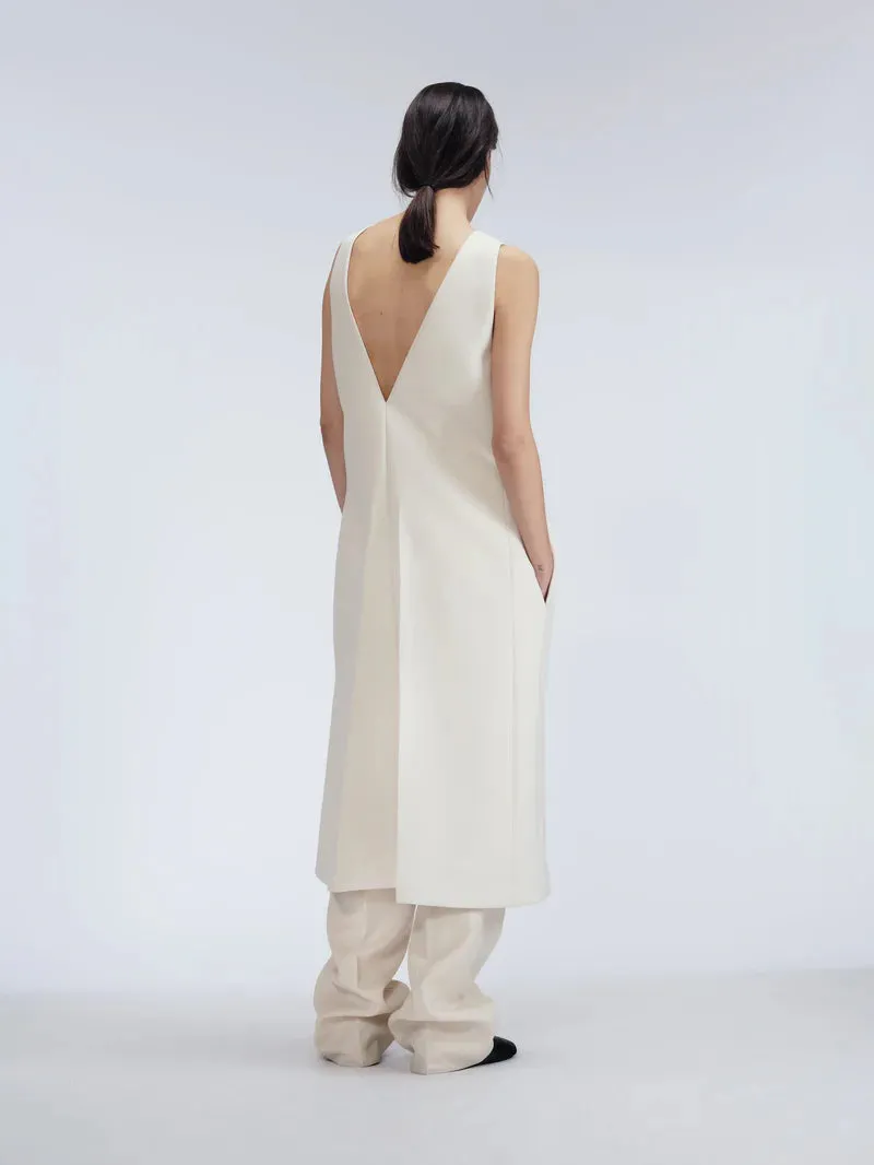 Layering dress in technical cady