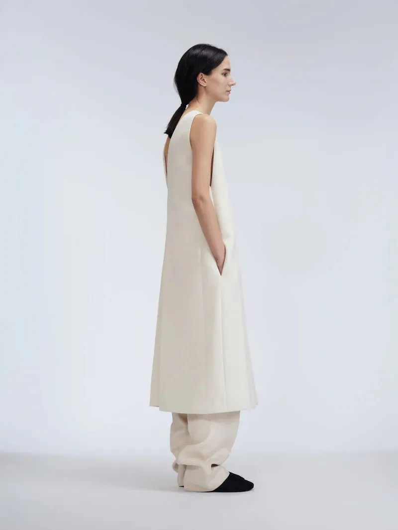 Layering dress in technical cady