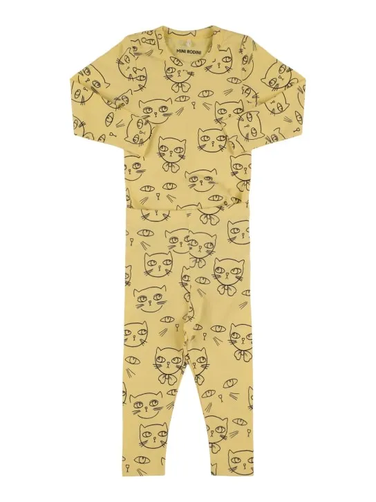 Mini Rodini   Printed stretch cotton bodysuit &amp; pants 
