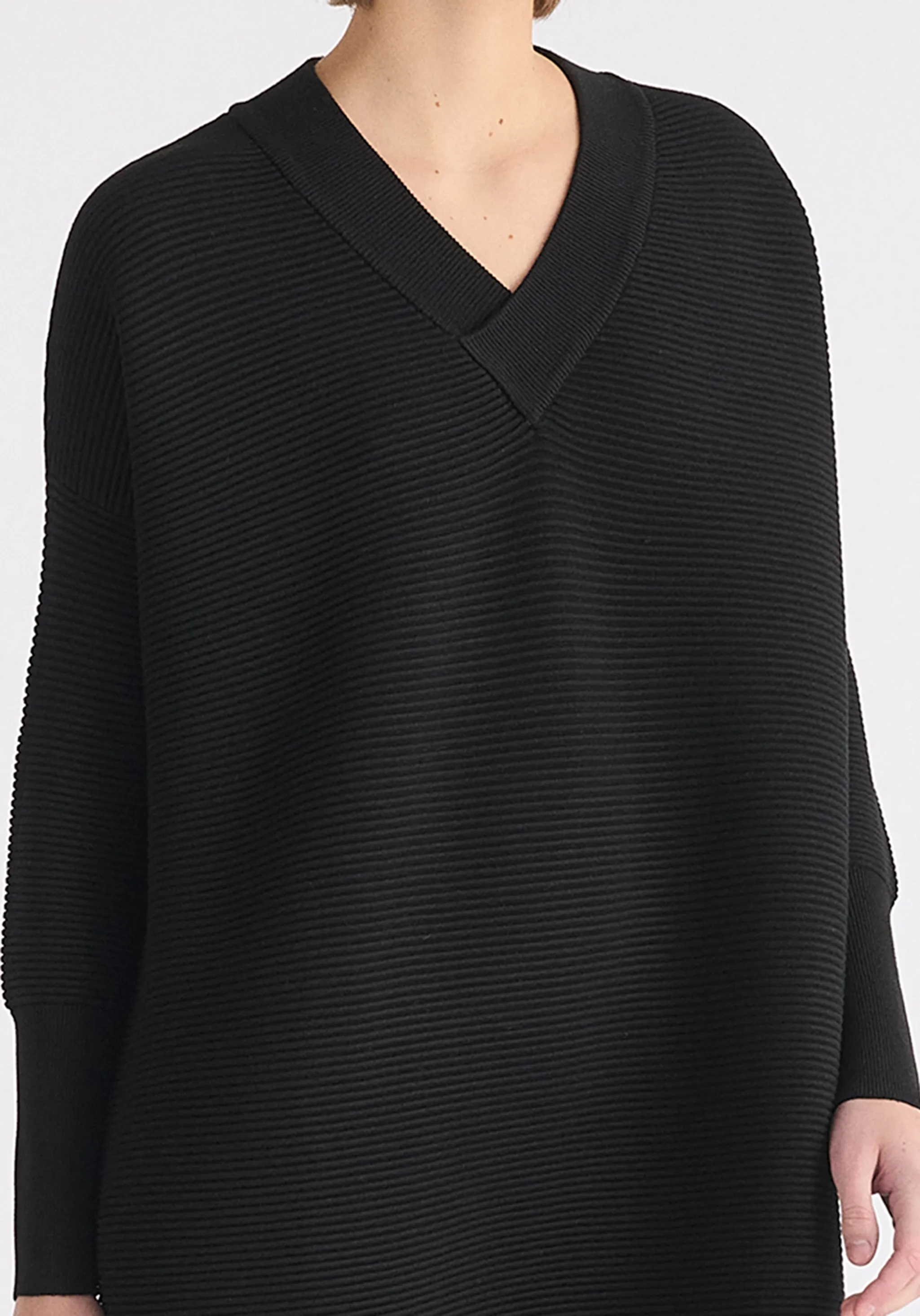 Paisie V-Neck Ribbed Jumper Dress