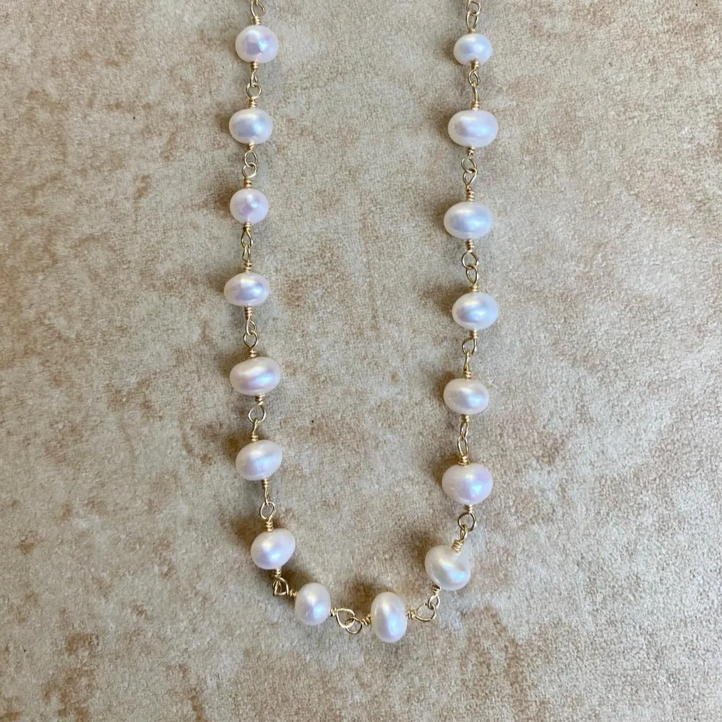 Pearl Necklace with Gold Coins