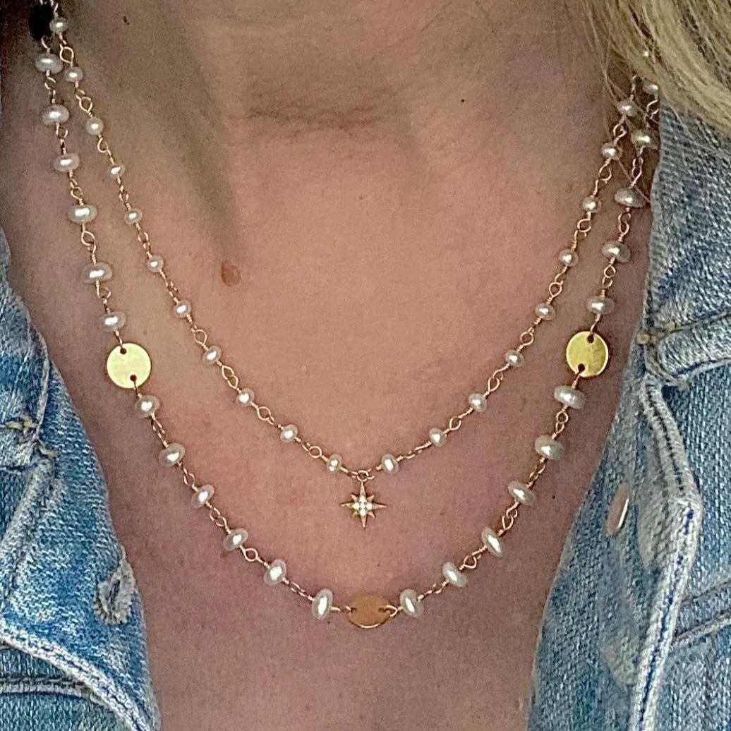 Pearl Necklace with Gold Coins
