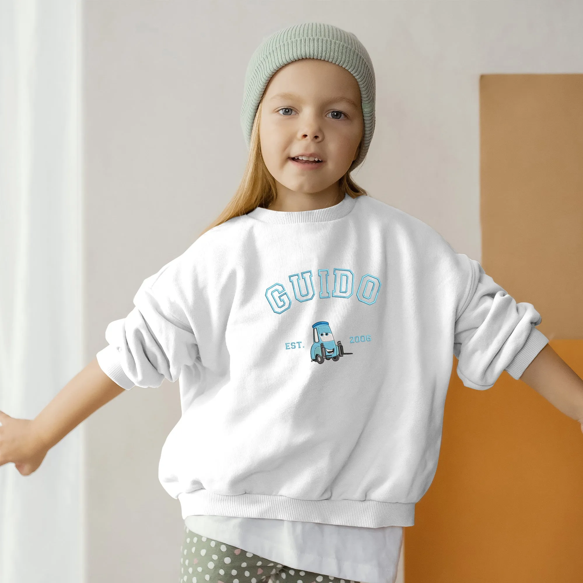 Personalized Disney Cars Guido Embroidered Youth Sweatshirt