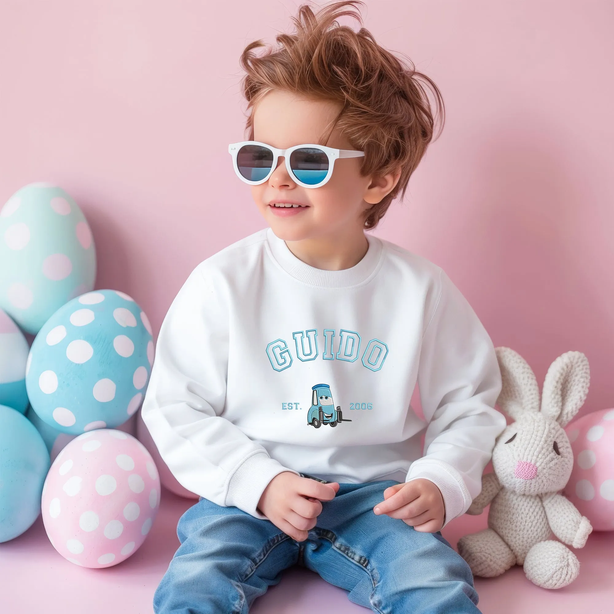 Personalized Disney Cars Guido Embroidered Youth Sweatshirt