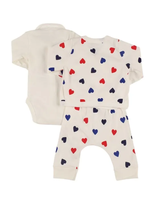 Petit Bateau   Cotton cardigan, bodysuit &amp; pants 