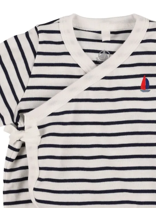 Petit Bateau   Cotton cardigan, bodysuit &amp; pants 