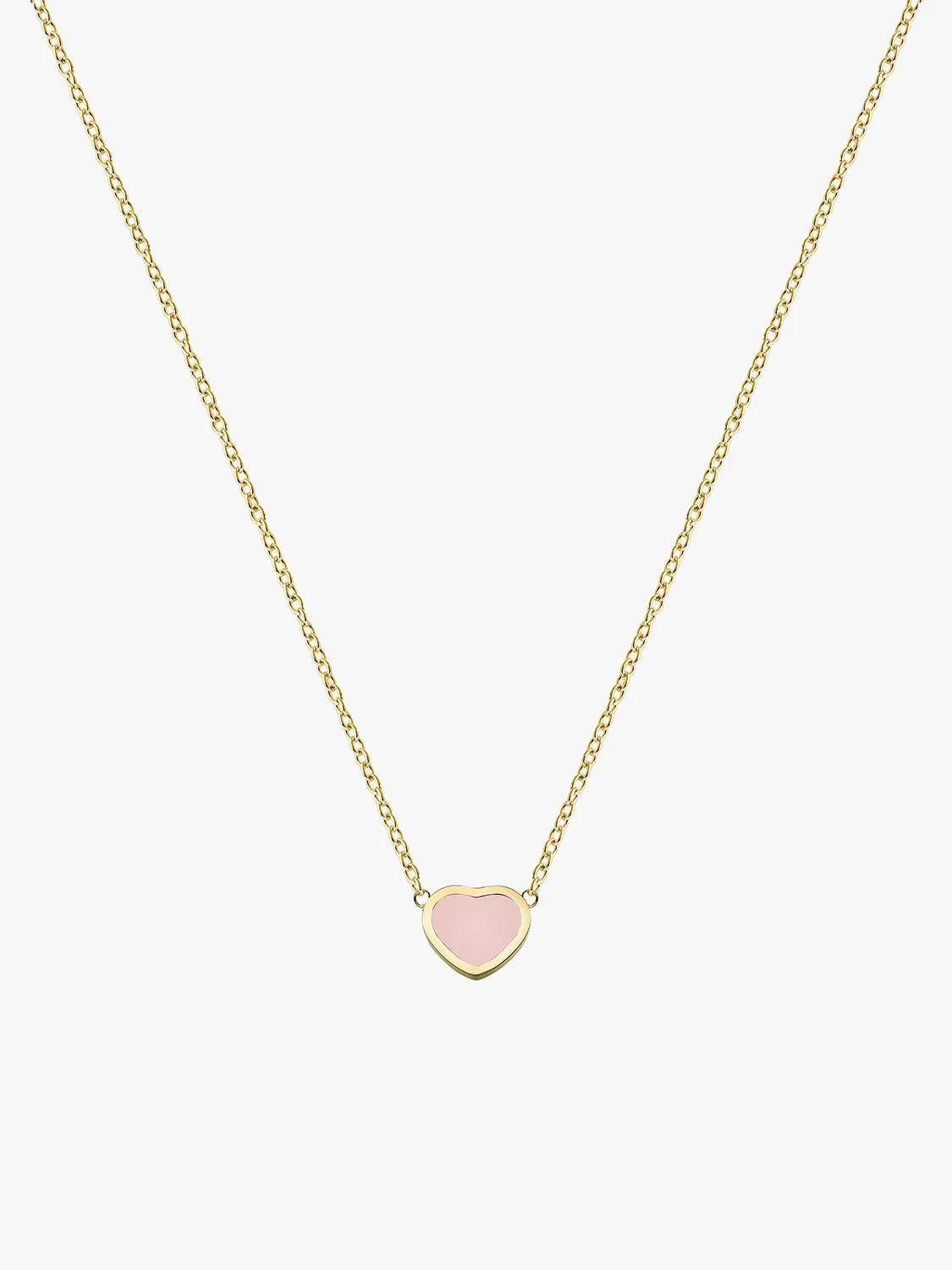 Pink Heart Mother Of Pearl Necklace