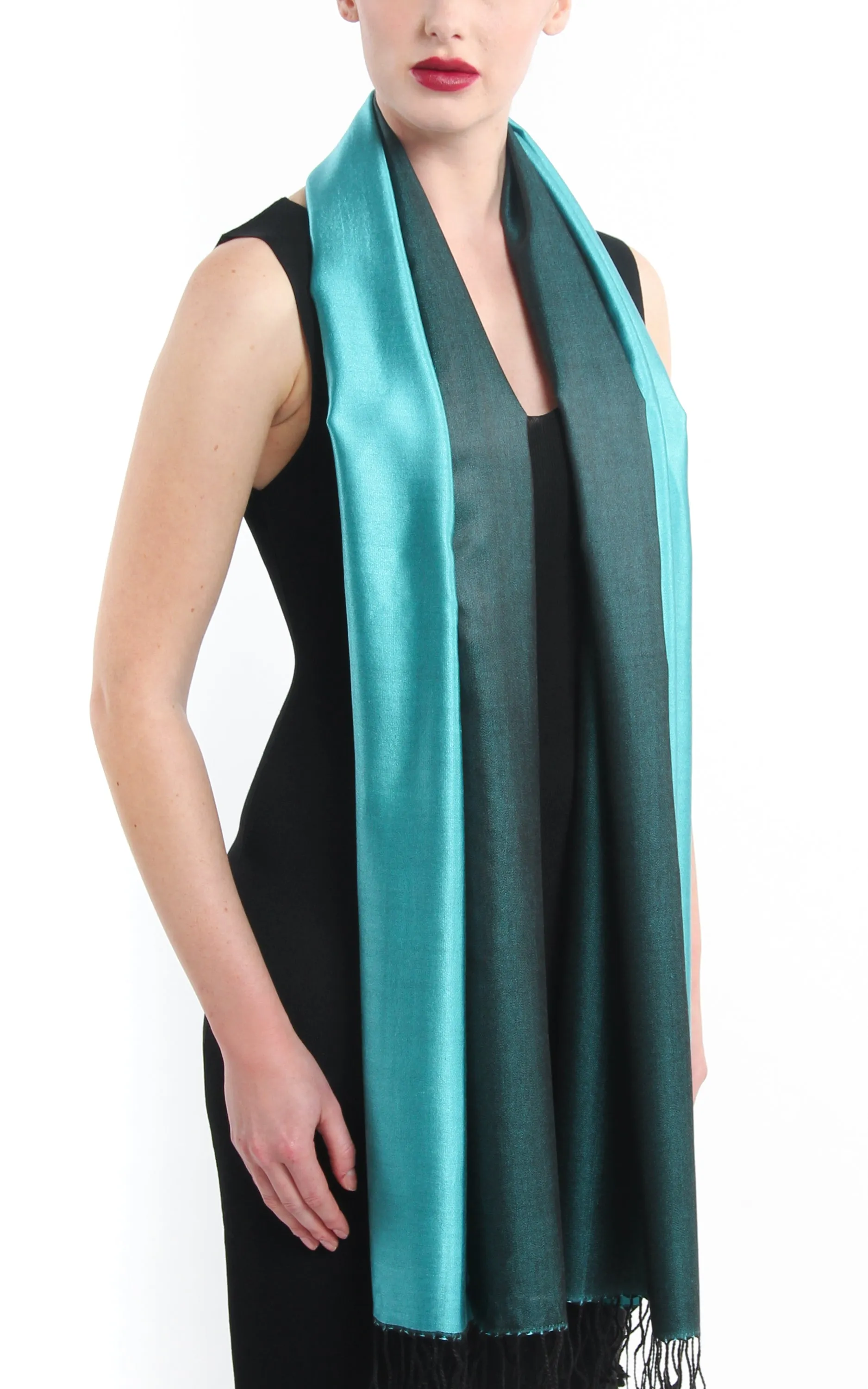 Pitti Aqua Silk Scarf - TTM268