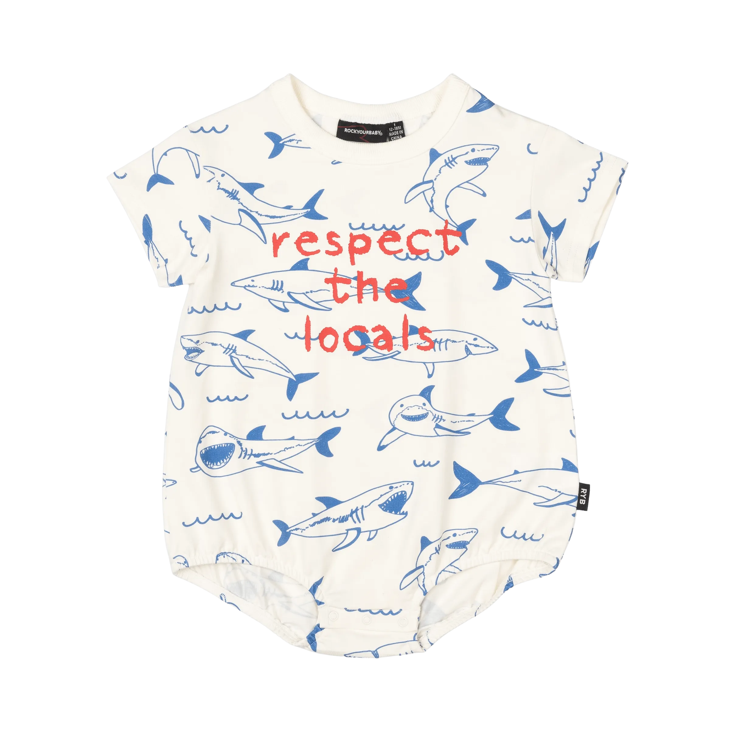 ROCK YOUR BABY RESPECT THE LOCALS OVERSIZED BABY BODYSUIT