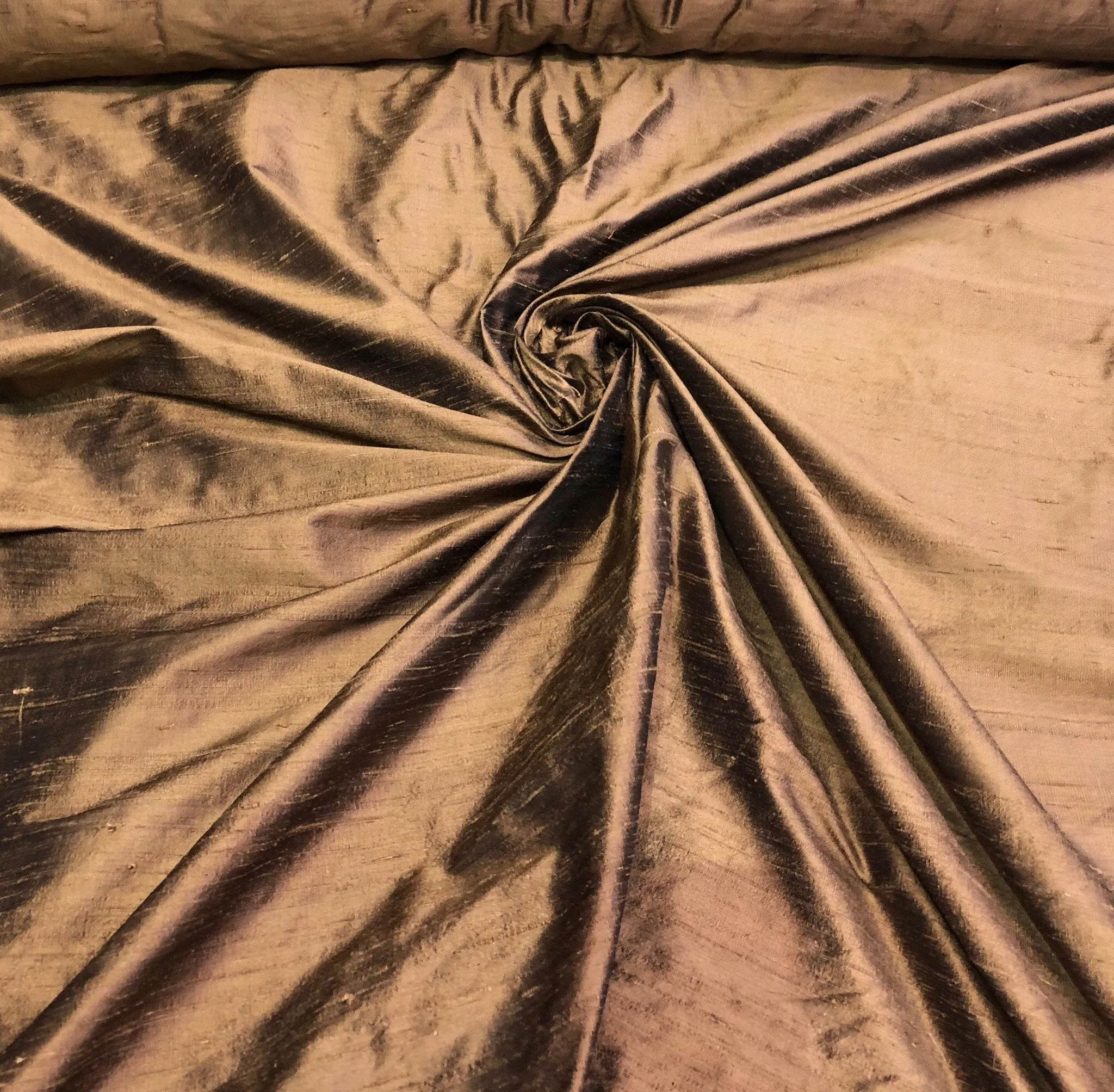 Silk dupion 45&quot; wide     Beautiful bronze color silk dupion fabric sold by the yard