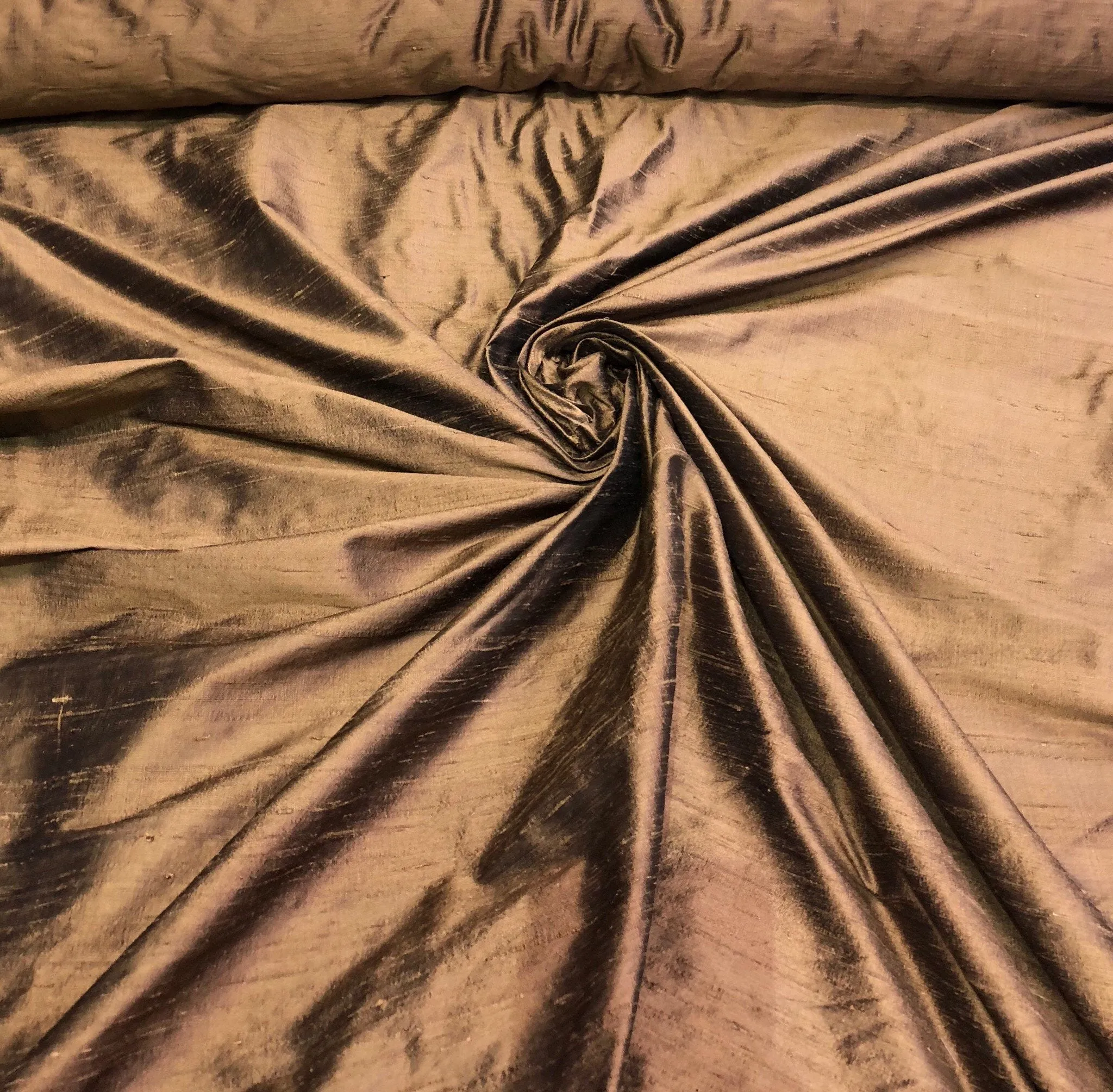 Silk dupion 45&quot; wide     Beautiful bronze color silk dupion fabric sold by the yard