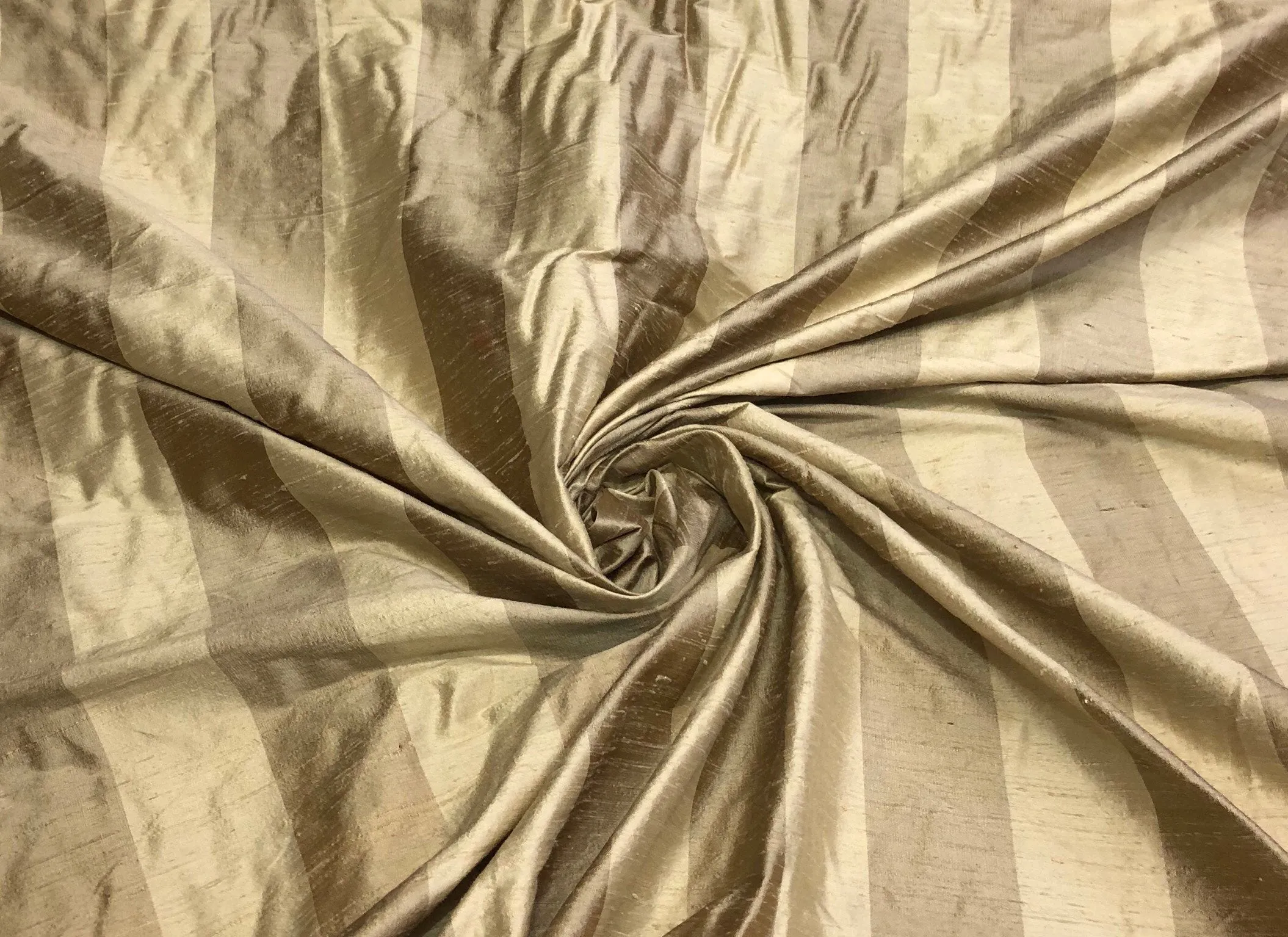 Silk shantung stripe 54&quot; wide    Beautiful gold stripe silk shantung fabric sold by the yard