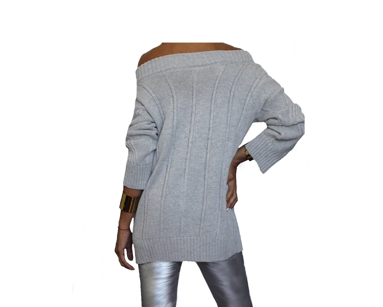 Silver Moon Knit Off the Shoulder Top  - The Park Avenue