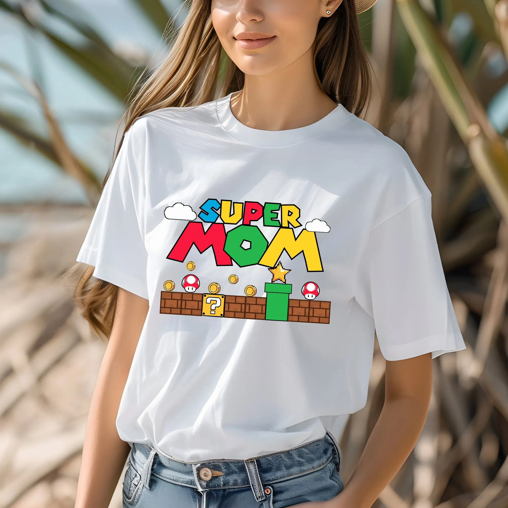 Super Mario Custom Name Adult T-shirt
