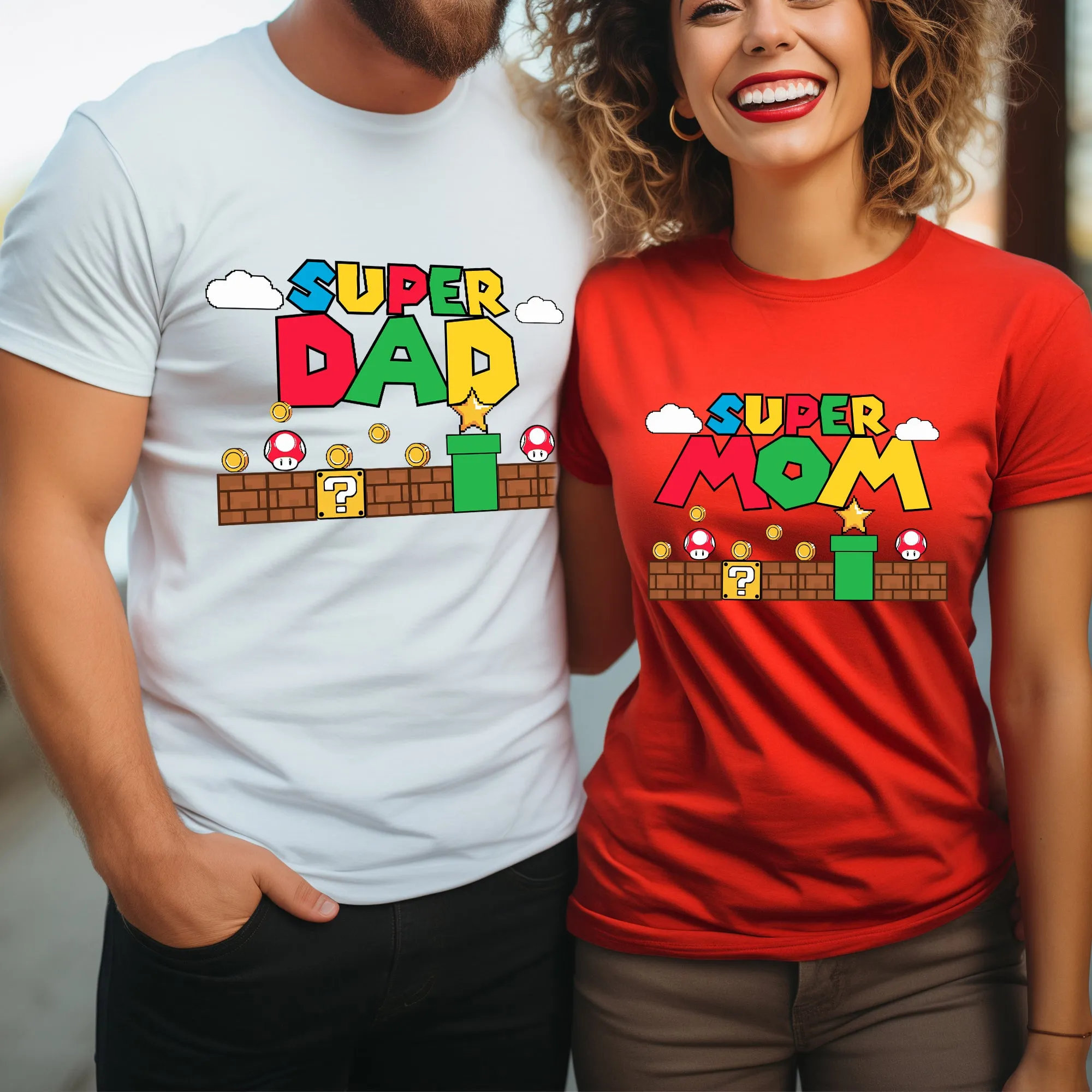 Super Mario Custom Name Adult T-shirt