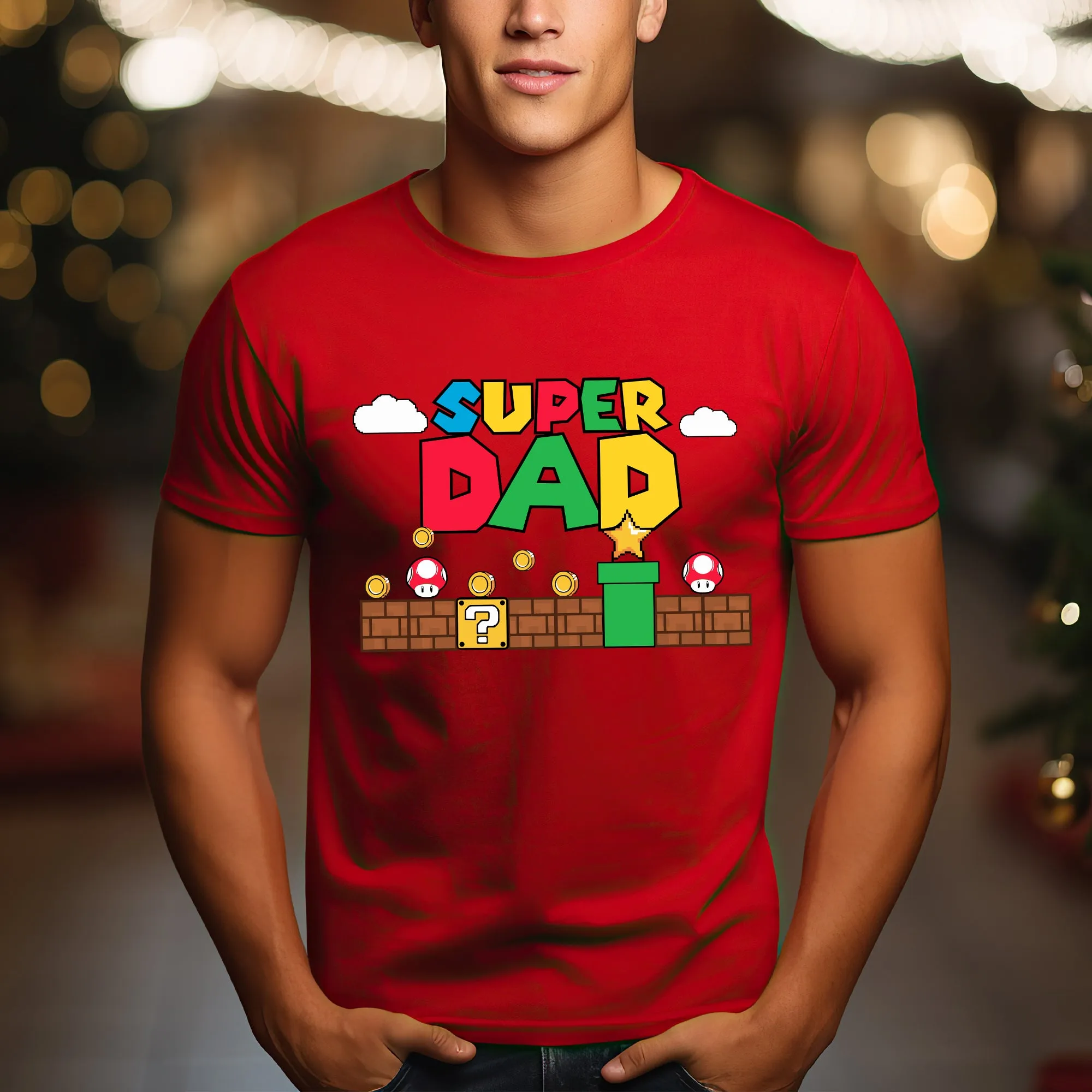 Super Mario Custom Name Adult T-shirt