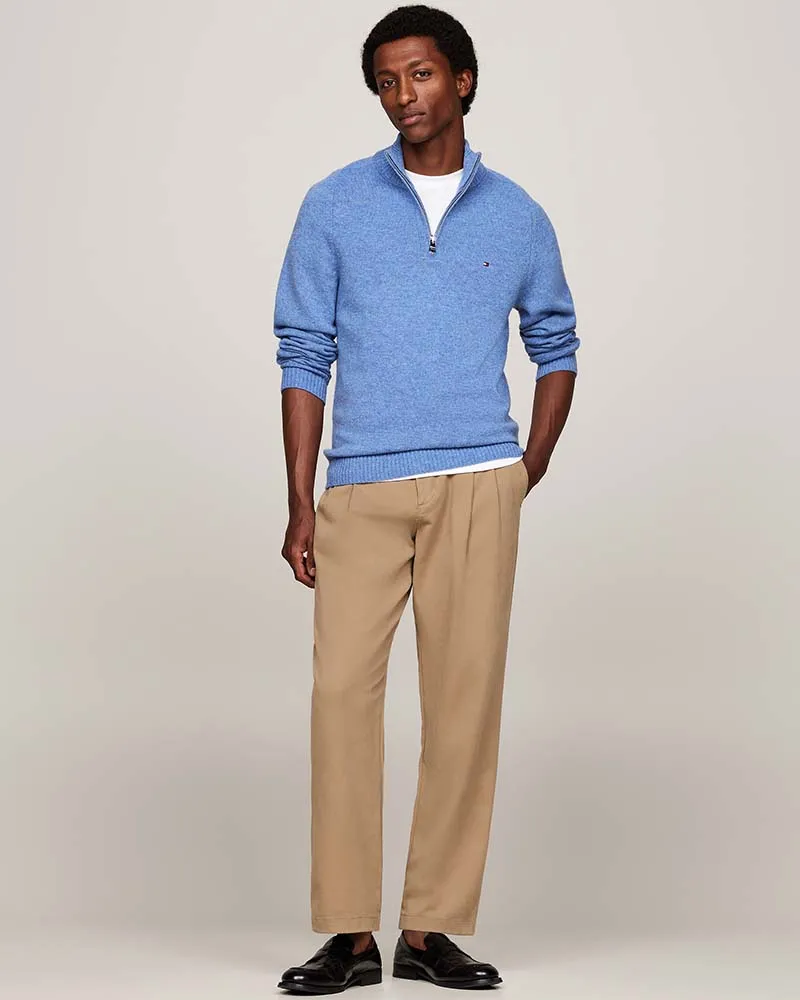 Tommy Hilfiger Lambswool Zip Mock Neck