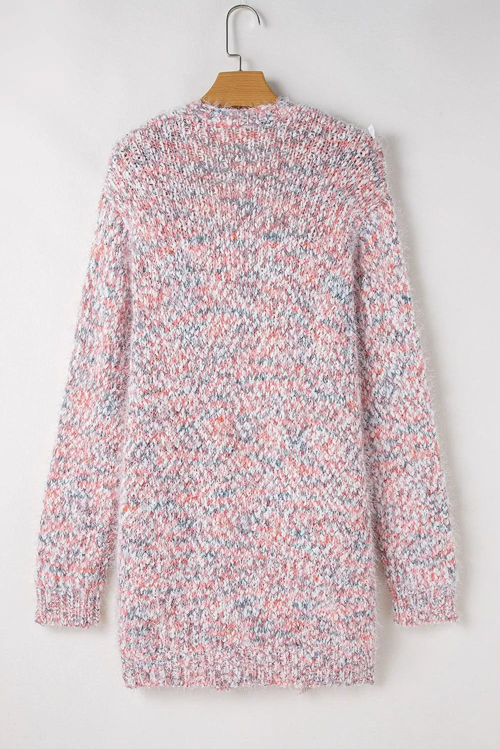 Trendy pink confetti cardigan for layering