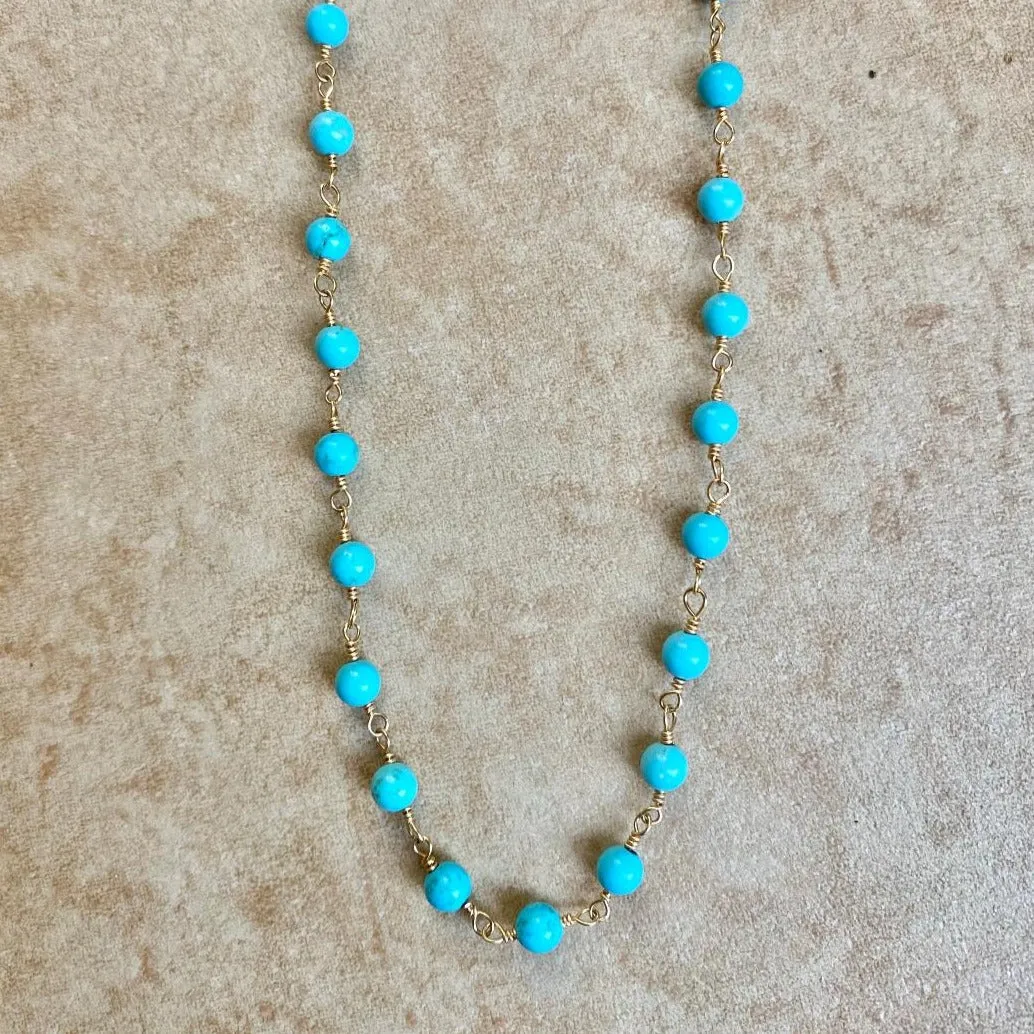 Turquoise Beads Necklace - Joy
