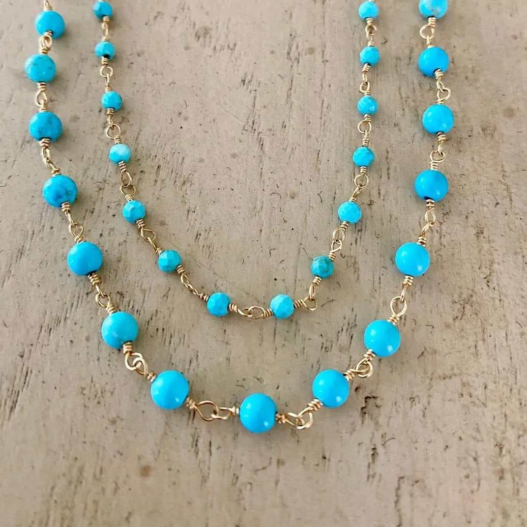 Turquoise Beads Necklace - Joy