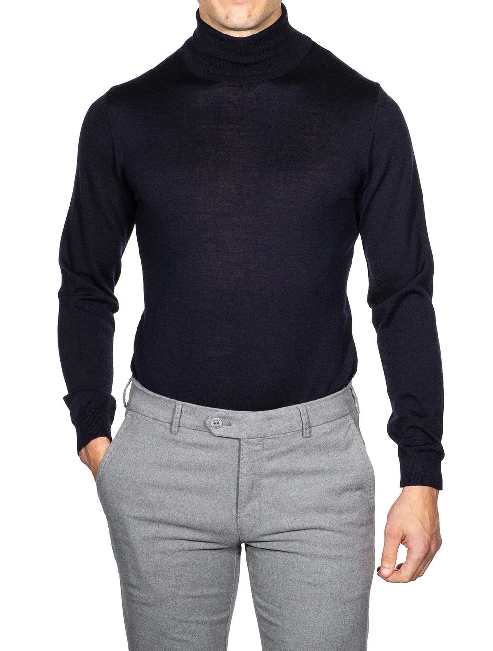 Turtle Neck Jumper Navy