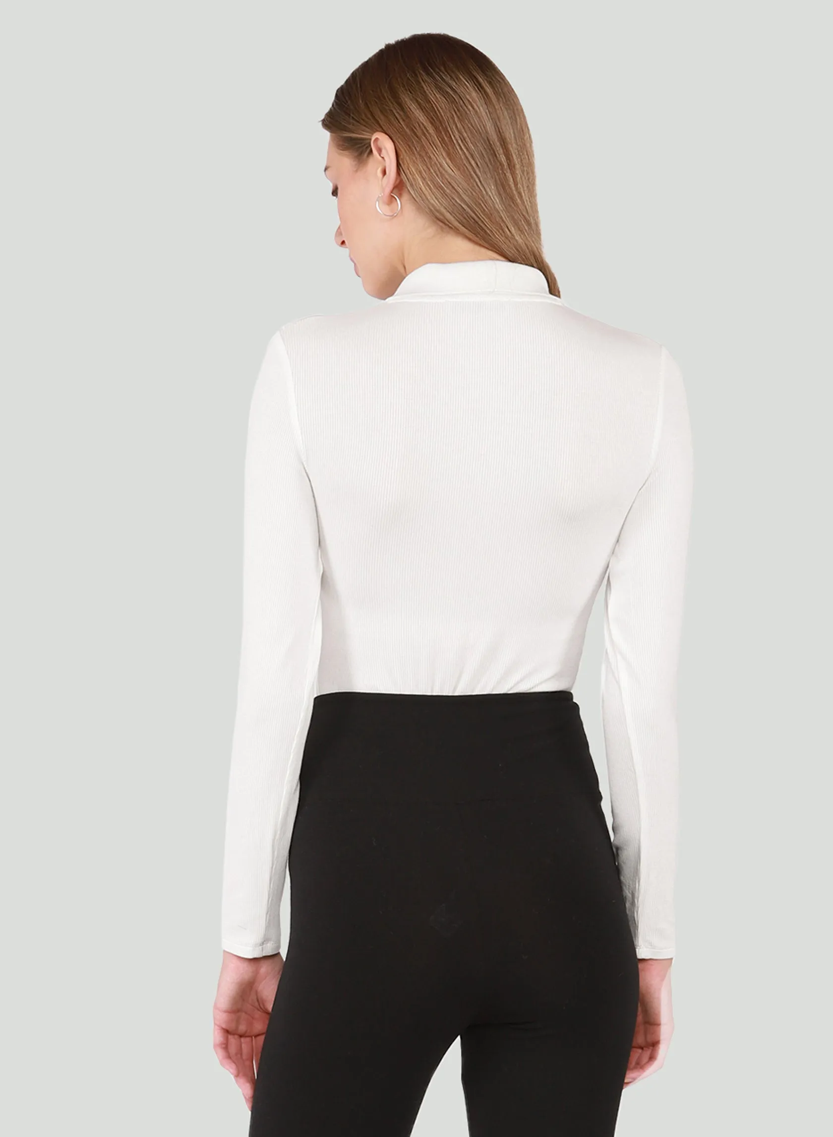 V-Neck Polo Long Sleeve Bodysuit
