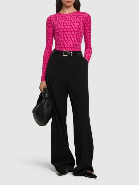 Valentino   Logo printed jersey bodysuit 