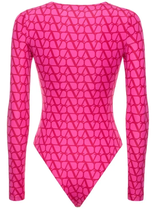 Valentino   Logo printed jersey bodysuit 