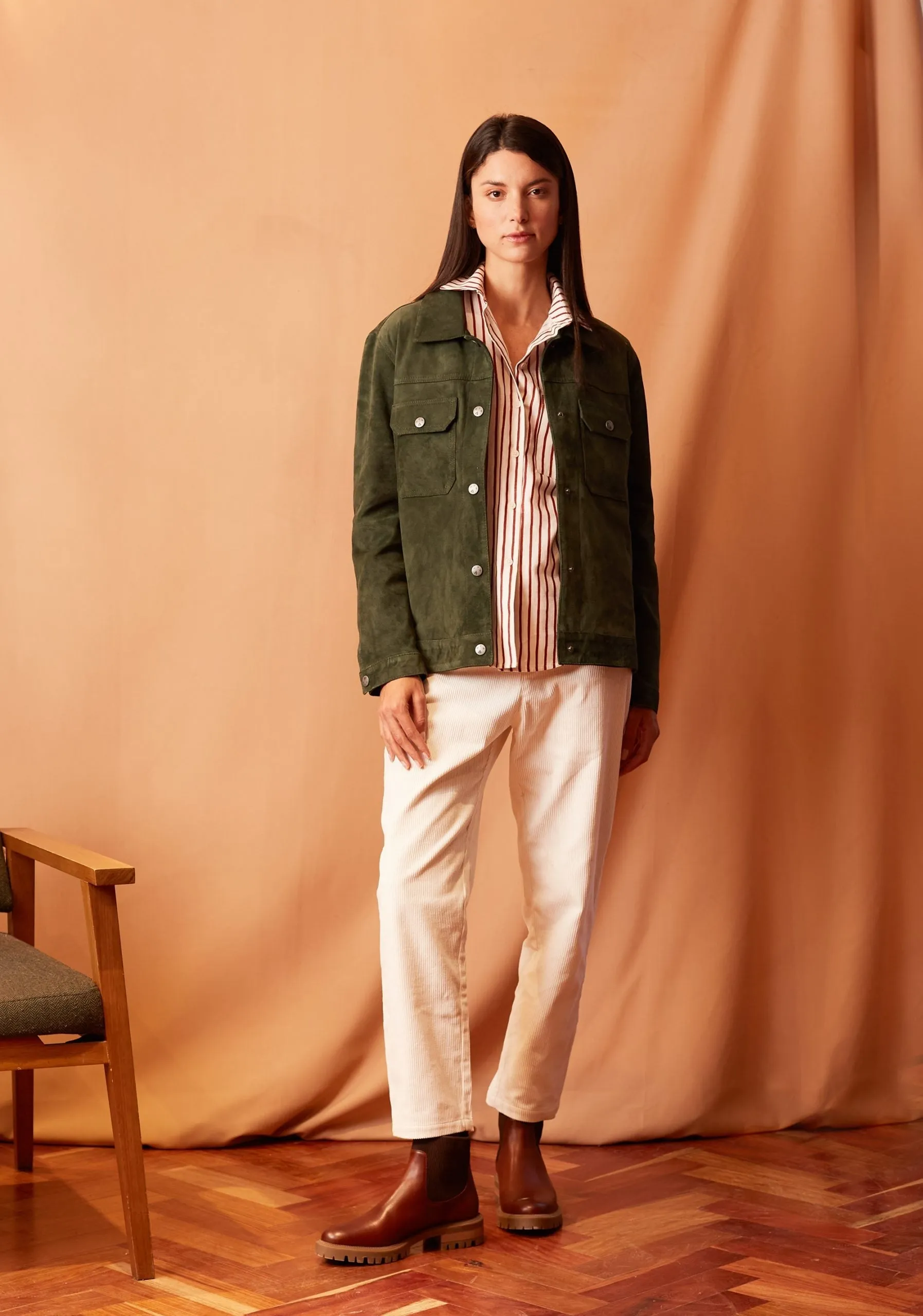 Western Suede Dark Green Jacket