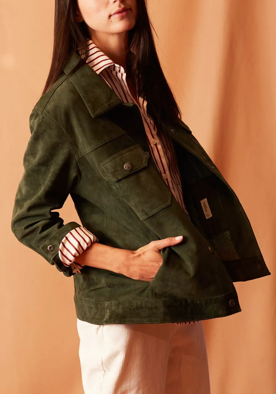 Western Suede Dark Green Jacket